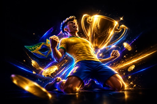 Estádio de futebol lotado iluminado durante partida noturna